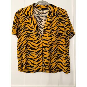 Reformation tiger print button-down shirt size Medium